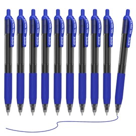 EYEYE G103 Retractable Gel Pens, 10 Pack Refillable & Retractable Rolling Ball Gel Pens, 0.7mm Fine Piont, Smooth Writing for Office School Supplies