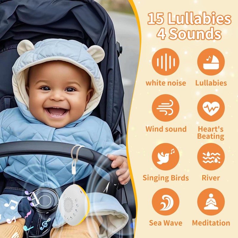 Baby White Noise Machine for Car Rides - 20 Soothing