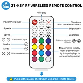 RGBZONE DC5-24V Mini Mando a Distancia RF de 21 Teclas para WS2811 WS2812B LED Dream Color Strip Light