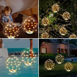 Solar Floating Pool Lights 15.7inch Solar Powered Light Balls for Pool, IP68 Waterproof Inflatable Solar Pool Balls,Nightday Auto Light up Swimming Pool Garden Party Decorative Light 3000Kwarm 1pcs
