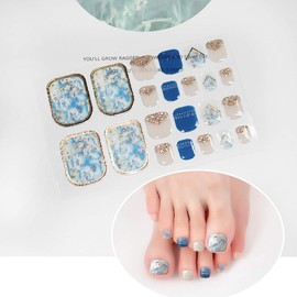 Nail Seals for Feet 8 Sheets 3D 3D Nail Sticker Nail Art Gel Nail Wrap Popular Cute Stylish Nail Accessories Ladies' File Included (H)