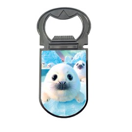 3D LiveLife Bottle Openers - Seal Pups from Deluxebase. Seal Magnetic Drink Opener with Lenticular 3D Image. Fridge Magnet Gifts for Kitchen and Bar Accessories.