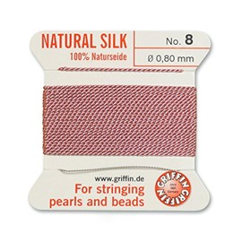 Griffin Bead Cord 100% Natural Silk Dark Pink #8