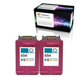 OCProducts Refilled Ink Cartridge Replacement for HP 63XL for Deskjet 2130 2132 3630 3632 3634 1110 Envy 4520 Officejet 3830 Printers (2 Color)