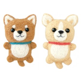 Hamanaka Felt Wool Kit, Made with Fluffy Fleece, Felt Dog, Shiba Inu & Chihuahua Strap, H441-420 Designed by Sachhiko Susa
