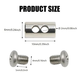 PHIOMUUE 10 Pieces Wire Rope Clips, Wire Rope Clamps for 1-2 mm Diameter,Wire Rope Clips with end Screw Stopper I Shaped Wire Rope Lock,Metal Wire Rope Clamp Adjustable Replacement