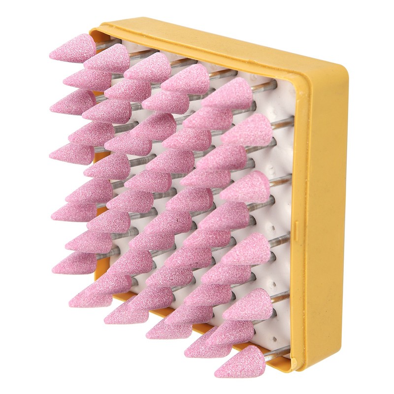 50 Pcs Grinding Bits Ceramic Triangular Cone Aluminum Oxide Grinding