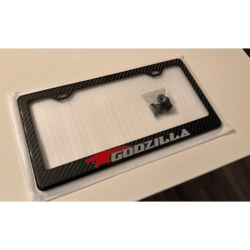 Godzilla GTR (Reflective) Godzilla GT-R 100% Carbon Fiber License Plate