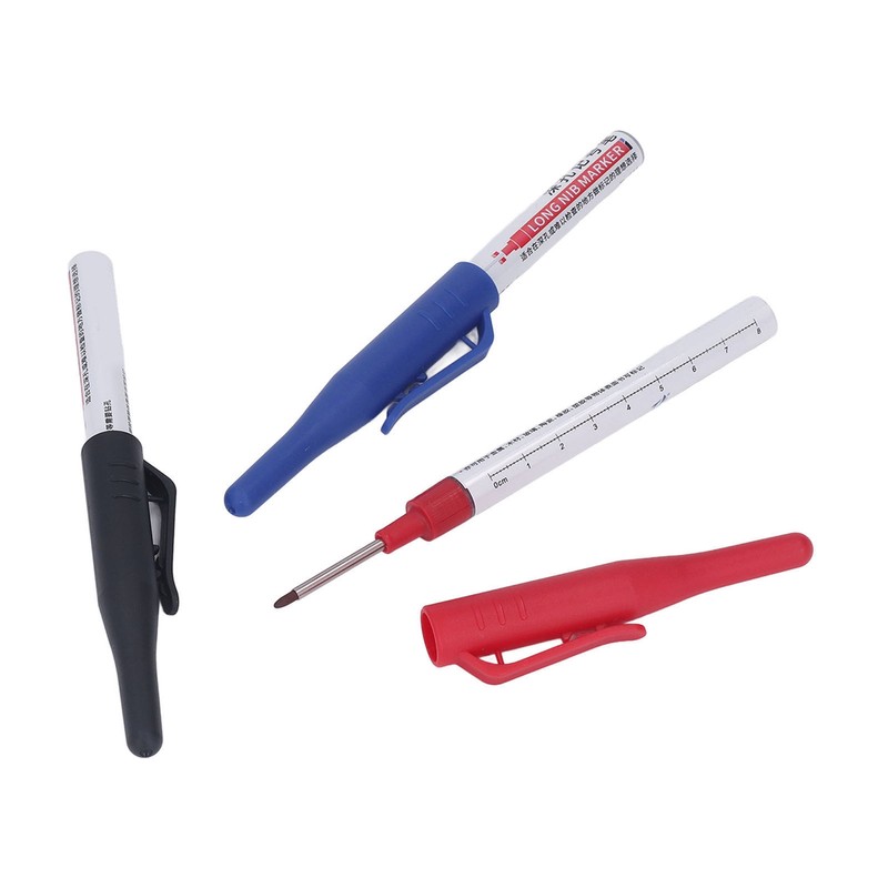 Carpenter Pencil Marker Set Multifunctional 6 Long Nib Deep Hole