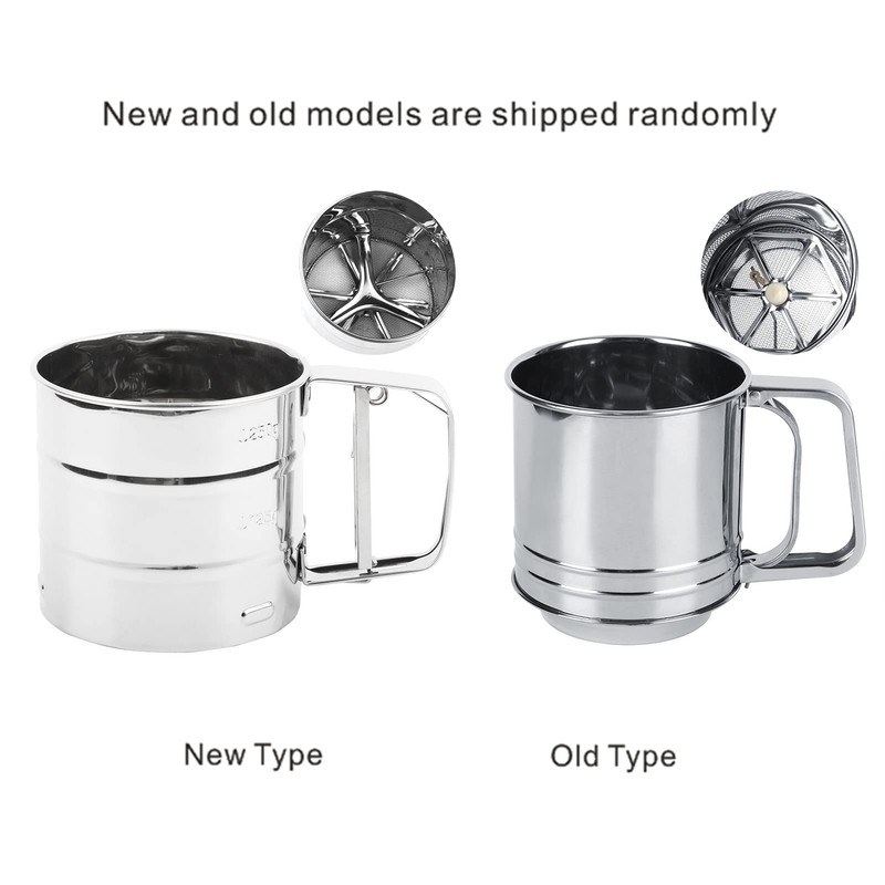 Flour Sifter Stainless Steel Handheld Manual Sieve Strainer Kitchen Baking