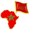 2 Pack African Shape Country Lapel Pin Badge + Flag