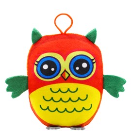 Landahl & Baumman Cuddly Toy Owl 15 cm, Soft Plush Toy with Recycled Filling, Hand Washable & Safe for Babies and Children - Perfect Gift Idea (Orange)