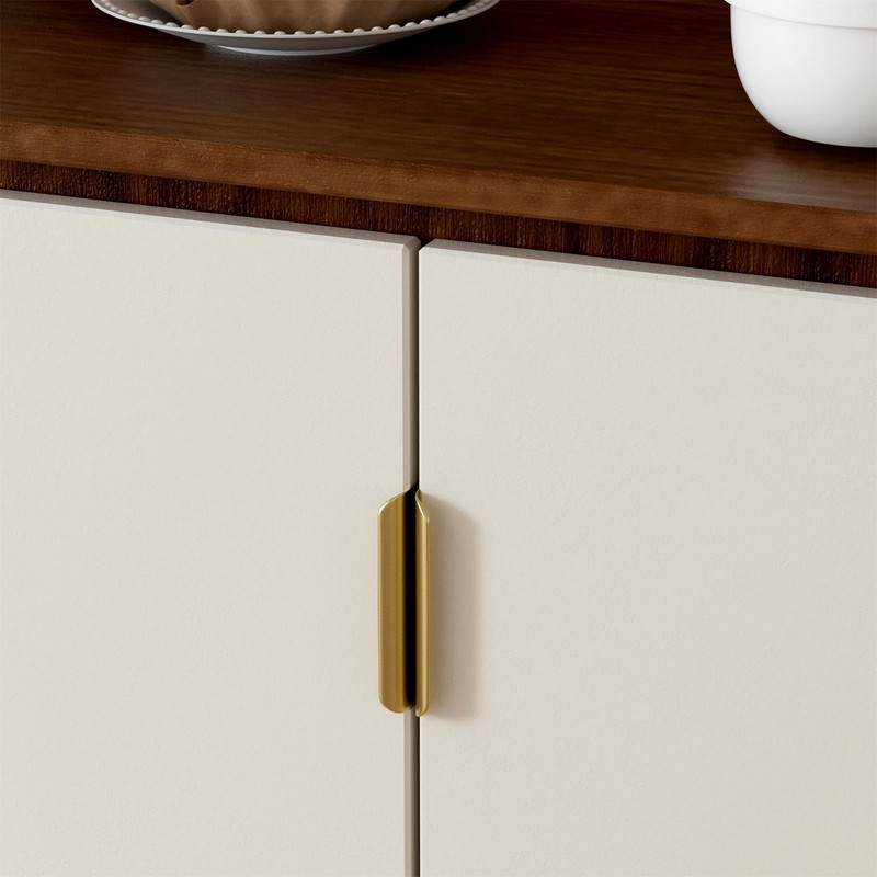 homdiy 10 Pack Edge Drawer Pulls Brushed Brass Cabinet Handles