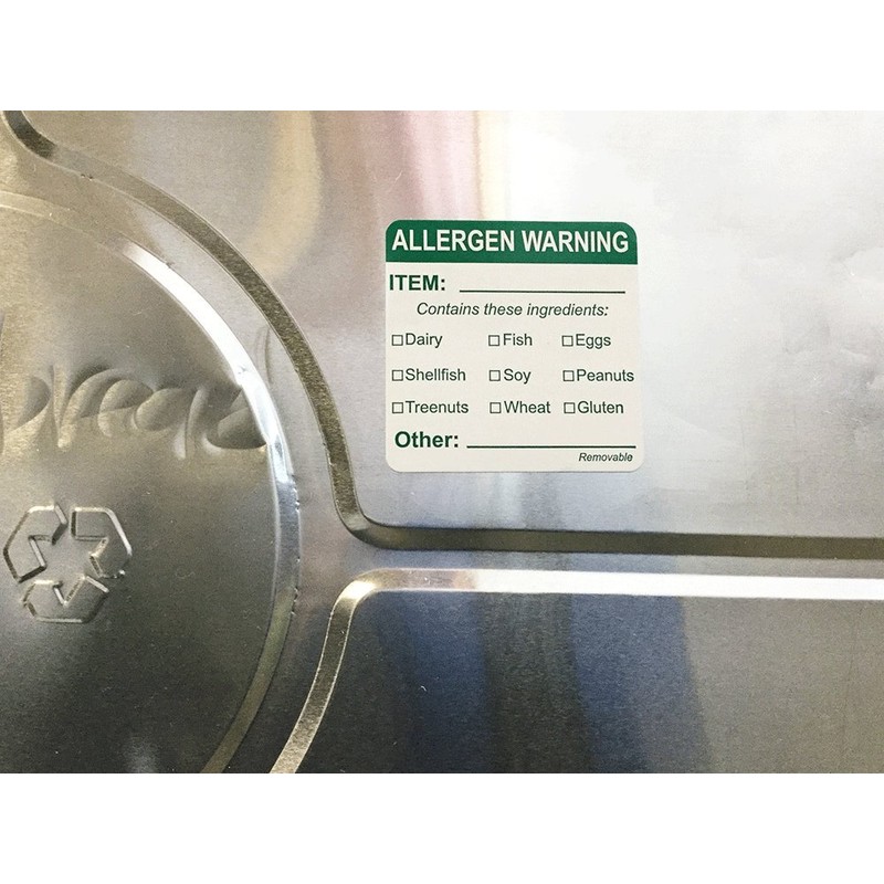 General Food Allergen Allergy Warning Removable Stickers, 51 mm 2
