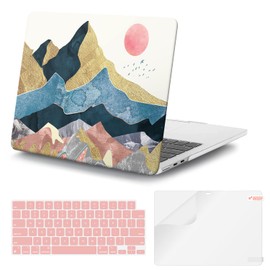 iCasso Compatible with MacBook Air 13.6 inch Case 2024-2022 Release M3 A3113 A2681 M2 with Liquid Retina Display, Hard Plastic Shell & TPU Keyboard Cover & Screen Protector(Abstract Scenery)