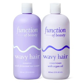 Function of Beauty Wavy Hair Shampoo & Conditioner XL Set - Sulfate-Free Shampoo & Conditioner Duo for Natural Wavy Texture - Lightweight, Anti-Frizz, Strengthening & Hydrating - Hair Care Products