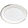 Lenox Solitaire White 13" Oval Serving Platter, Ivory and platinum