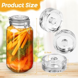 Teenyyou 2 Sets Fermentation Jar, 2.2 L/3 L Fermentation Kit with Fermenting Weights and Airlocks for Sauerkraut, Vegetables, and Other Fermented Food(2.2 L)