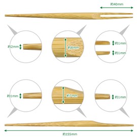 Morikuru SG Wonder zone MY03-08 Soot Fork, Made in Japan, 6.1 inches (15.5 cm), Bamboo Fork, 2-pronged Fork, Bamboo Toothpicks