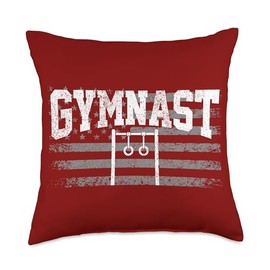 Gymnastics Rings Gymnast Throw Pillow