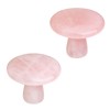 TUMBEELLUWA 2PCS Natural Crystal Mushroom Cabinet Knobs with Screws Round