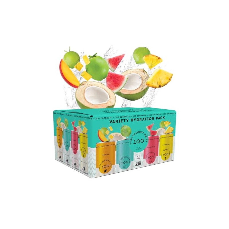 100 Coconuts 11 fl oz, Pack of 12 (Variety Pack,