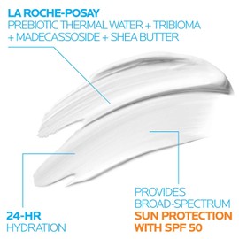 La Roche-Posay Cicaplast Balm B5 UV SPF 50, Vitamin B5 + Shea Butter + Tribioma + Madecassoside + Zinc Oxide Sunscreen, Post Treatment Skin Protectant With SPF, Multi-Purpose Cream For Dry Skin