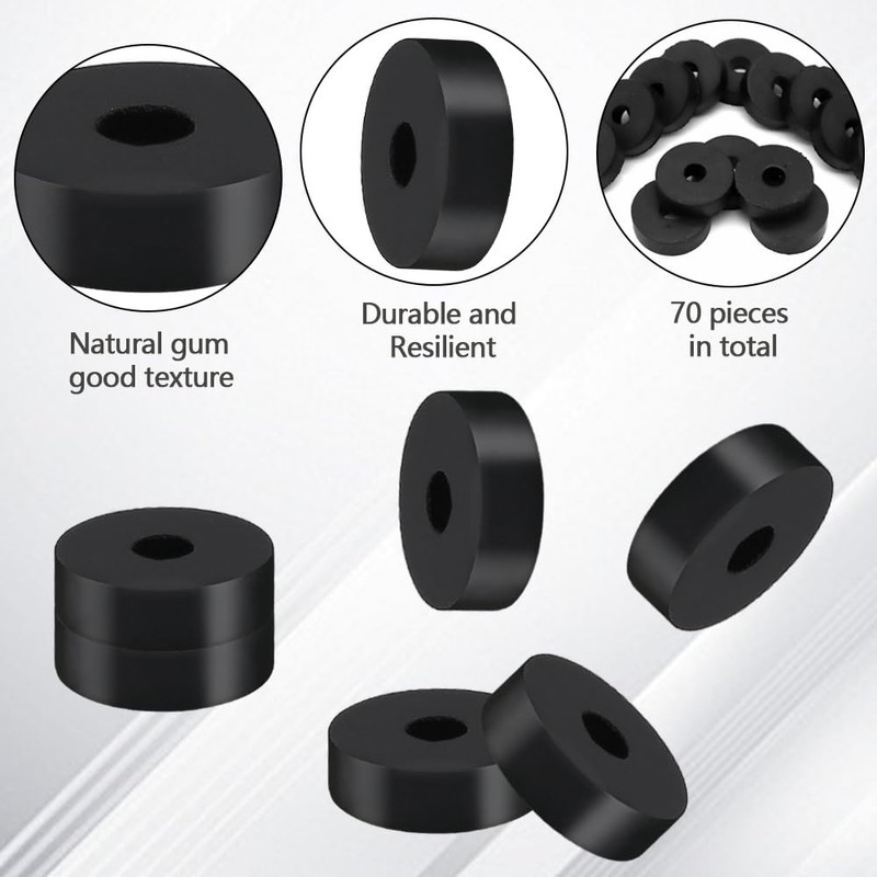 Aoyswuz Pack of 70 Rubber Washers Rubber Buffer 20 x