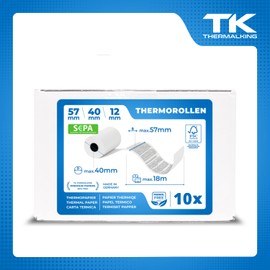 10 x EC Cash Thermal Rolls with Direct Debit Text B: 57 mm – Diameter: 40 mm – Core Diameter: 12 mm – L: 18 m for Ingenico 220 ict250 iwl250 and all other EC Cash Thermal Printers