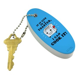GRAPHICS & MORE If it Fits in a Toaster I Can Cook it Funny Humor Floating Keychain Oval Foam Fishing Boat Buoy Key Float