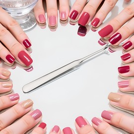 2Pcs Stainless Steel Cuticle Fork Trimmer, Nail Cuticle Pusher Remover, Dead Skin Removal Tool for Fingernails, Toenails, Cuticle Pushers