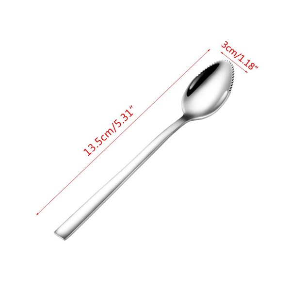 Grapefruit Spoons with Serrated Edge, Stainless Steel Fruit Grapefruit Dessert Spoon, with Half Serrated Edges,17x3cmm, Handle is Thickened,not Easy to Crush and Rust, for Home and Restaurant