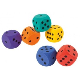 Volley 70 x 70 x 70 mm Foam Dice with Printed Dots (Red/Black)