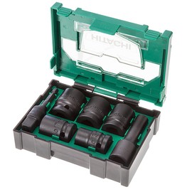 Hitachi 400.300.25 Stackable Accessory Impact Socket Set (7-Piece)