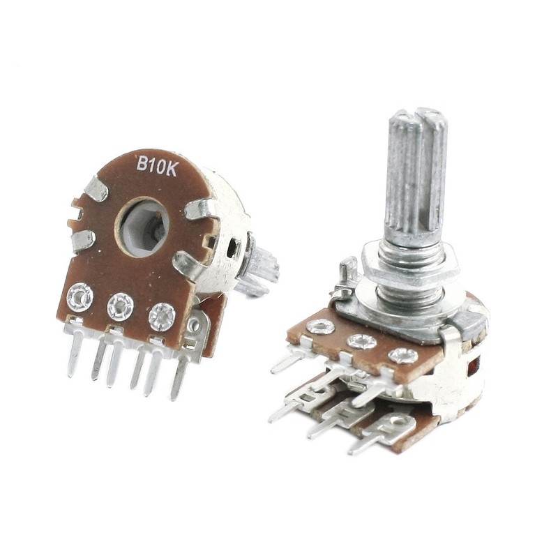 uxcell 2Pcs B10K 10K Ohm 13 mm Shaft PCB Mounted