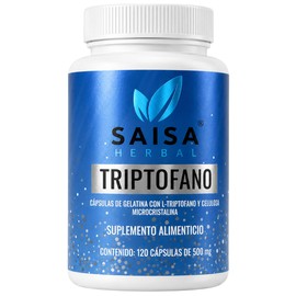 Triptófano 120 Cápsulas Saisa Herbal Sueño Ánimo Estrés Suplemento Natural