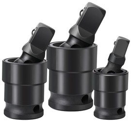 nutmanel Impact Universal Joint Socket Set, Swivel Socket Set, 1/4" 3/8" 1/2" Impact Driver Socket Adapters 360° Flexible Rotation