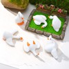 Hokoad 24 PCs Mini Resin Goose Figurines Tiny White Goose