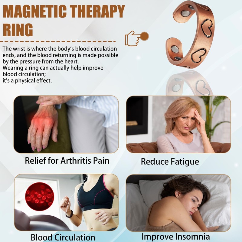 MagVIVACE MagVIVACE Pure Copper Ring for Women, Magnetic Lymphatic Drainage