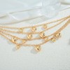CLASSYZINT 4-Layer Adjustable Gold Heart Pendant Necklace Chunky Layered Chain