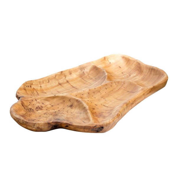 TJ Global Natural Root Wood Serving Platter Tray Board for