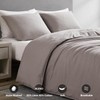 DAPU Linen Duvet Cover Queen, Washed Lightweight Bedding Set with