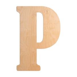 UNFINISHEDWOODCO 23-Inch Vintage P Wood Letter, Unfinished