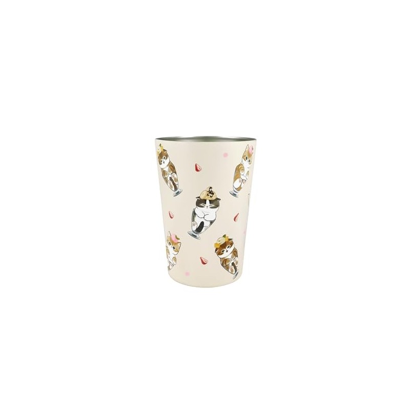 mofusand 53-2037 2-Way Vacuum Double Layer Tumbler, M, Cat Parfait,