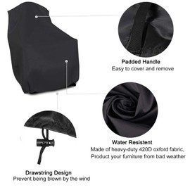 Protective Cover for Garden Chairs, 420D Oxford Cloth Garden Chair Cover, Waterproof, Winterproof, UV-Resistant, Garden Chair Protective Cover