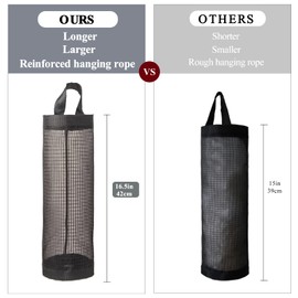 TOGETRUE Plastic Bag Holder, Grocery Bag Holder Mesh Hanging Storage Bag Dispenser (Black 2 Packs)