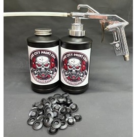 Semi Pro Undercoating Gun, Straight Wand, 2 B Quart Bottles, and 50 Rust Plugs