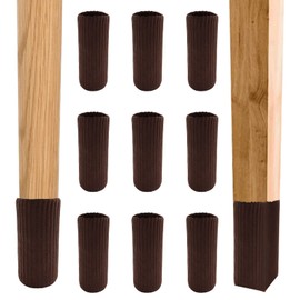 Cionyce 32 PCs Dark Coffee Chair Cover for Hardwood Floors, Knitted Furniture Leg Socks Covers Chair Leg Floor Protectors, Double Thickness Furniture Booties Set for Moving Easily and Reduce Noise