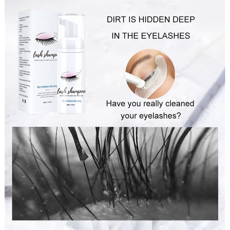 Eyelid Foaming Cleanser With A Brush Mascara Remover, Eyelash Extension