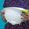 1 x colourful colander, colour: pink, plastic, BPA-free, diameter 24.50